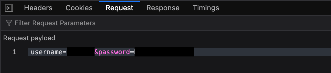 Form submit POST request payload